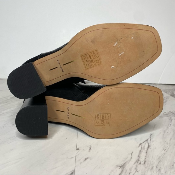 Dolce Vita Fynn Black Suede Crocodile Embossed Leather Heeled Tall Boot 8 - Picture 16 of 16